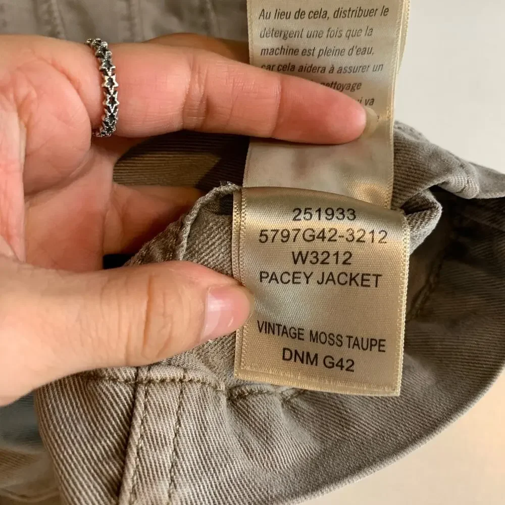 Paige Jacket Womens M Medium Moss Vintage Taupe Pacey Utility Button Up Cropped